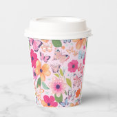 Pretty Pink Flower Garden 紙コップ (正面)