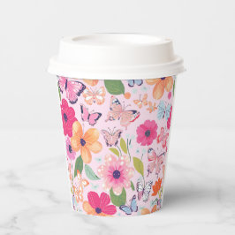 Pretty Pink Flower Garden 紙コップ