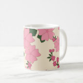 Pretty Pink Flower Pattern コーヒーマグカップ (正面右)