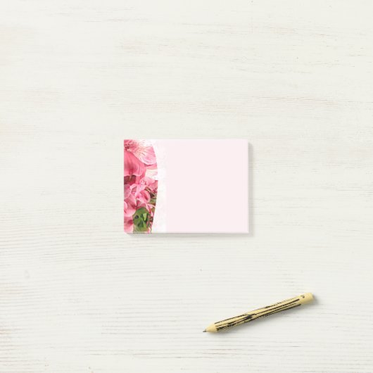 Pretty Pink Flower Post-It Notes ポストイット (デスク上)