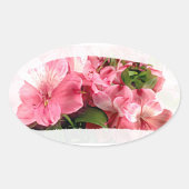 Pretty Pink Flower Sticker 楕円形シール (正面)