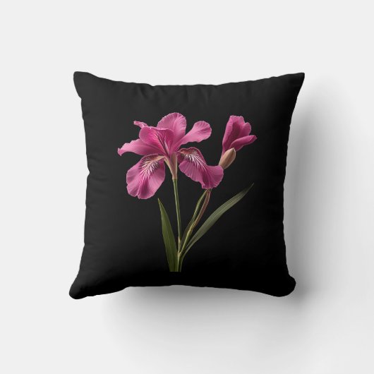Pretty Pink Flower Throw Pillow クッション (裏面)