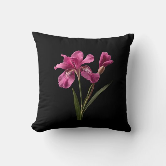 Pretty Pink Flower Throw Pillow クッション (正面)