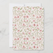 Pretty Pink Flowers Birthday 招待状 (裏面)