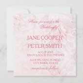 Pretty pink flowers Budget Wedding Invitation 招待状 (正面)