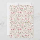 Pretty Pink Flowers Romantic Wedding 招待状 (裏面)