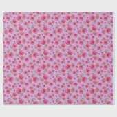 Pretty Pink Gerbera Daisy Floral ラッピングペーパー (フラット)