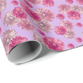 Pretty Pink Gerbera Daisy Floral ラッピングペーパー (ロールコーナー)