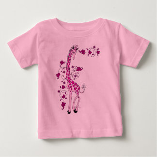 Pretty Pink Giraffe ベビーTシャツ