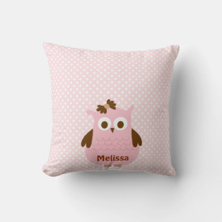 Pretty Pink Girl Owl Bib (Personalized) クッション