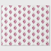 Pretty Pink Glam Christmas Ornaments ラッピングペーパー (フラット)