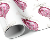 Pretty Pink Glam Christmas Ornaments ラッピングペーパー (ロールコーナー)