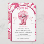 Pretty Pink & Glitter Cowgirl Birthday Invitation 招待状 (正面/裏面)