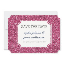 Pretty Pink Glitter Save the Date