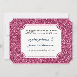 Pretty Pink Glitter Save the Date セーブザデート