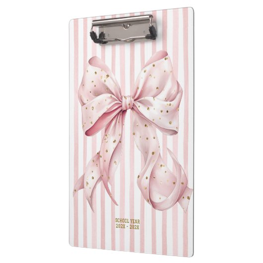 Pretty Pink Gold Confetti Bow  クリップボード (左)