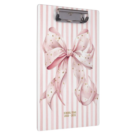 Pretty Pink Gold Confetti Bow  クリップボード (右)