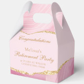 Pretty Pink Gold Retirement Party Customized フェイバーボックス (正面)