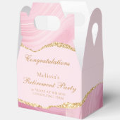 Pretty Pink Gold Retirement Party Customized フェイバーボックス (見開き)