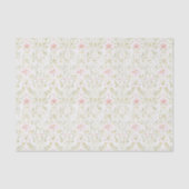 Pretty Pink Green Floral Bridal Shower 薄葉紙 (正面)