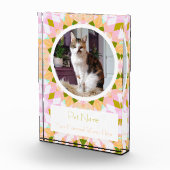 Pretty Pink Green Pet Cat Dog Memorial Keepsake フォトブロック (右)