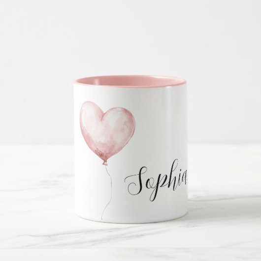 Pretty Pink Heart Balloon マグカップ (中央)