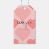 Pretty pink hearts Graduation party  ギフトタグ (正面)