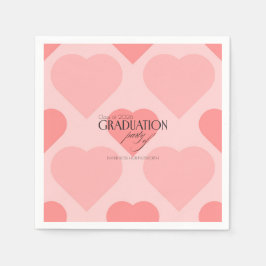 Pretty pink hearts Graduation party  スタンダードカクテルナプキン