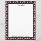 Pretty Pink Hearts on Black Personalized (正面)