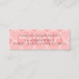Pretty pink hearts pattern Business Card スキニー名刺