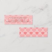 Pretty pink hearts pattern Business Card スキニー名刺 (正面/裏面)