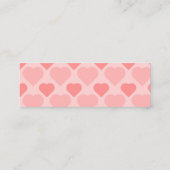 Pretty pink hearts pattern Business Card スキニー名刺 (裏面)