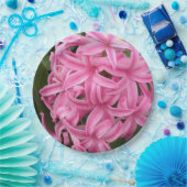 Pretty Pink Hyacinths Floral Paper Plates ペーパープレート (パーティー)