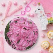 Pretty Pink Hyacinths Floral Paper Plates ペーパープレート (パーティー)