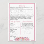 Pretty Pink Hydrangea Celebrating Life - Funeral プログラム (裏面)