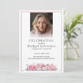 Pretty Pink Hydrangea Celebrating Life - Funeral プログラム (スタンド正面)