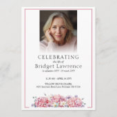 Pretty Pink Hydrangea Celebrating Life - Funeral プログラム (正面)