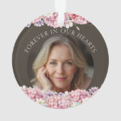 Pretty Pink Hydrangea Remembrance Memorial オーナメント (裏面)