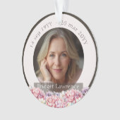 Pretty Pink Hydrangea Remembrance Memorial オーナメント (正面)