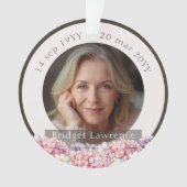 Pretty Pink Hydrangea Remembrance Memorial オーナメント (正面)