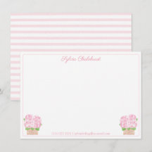 Pretty Pink Hydrangeas ベビーシャワーからのメッセージカード