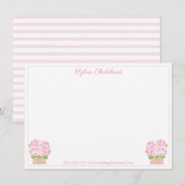 Pretty Pink Hydrangeas ベビーシャワーからのメッセージカード サンキューカード