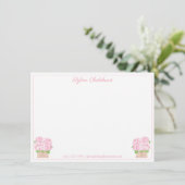 Pretty Pink Hydrangeas ベビーシャワーからのメッセージカード サンキューカード (スタンド正面)