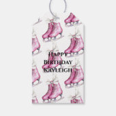 Pretty Pink Ice Skates Birthday ギフトタグ (正面)