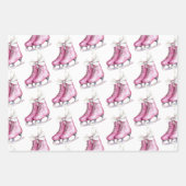 Pretty Pink Ice Skates Birthday ラッピングペーパーシート (正面3)