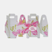 Pretty Pink Lily フローラル ウェディング ケーキ フェイバー ボックス (折り畳みなし)