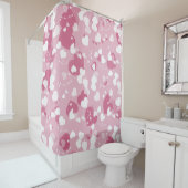 Pretty Pink Love Heart シャワーカーテン (インサイチュ)