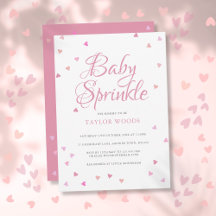 Pretty Pink Love Hearts Baby Sprinkle Shower