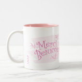 Pretty Pink "Merci Beaucoup" Thank You Gift Mug ツートーンマグカップ (左)