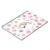 Pretty Pink Mint Ranunculus Horse ノートブック (左側)
